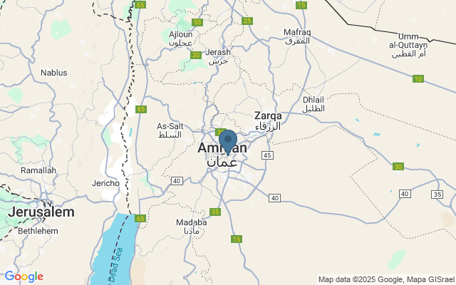 Kaart met locatie Amman